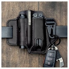 PU Leather man Sheath Multitool With Pen Holder Sheath EDC Pocket Organizer [