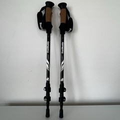 TrailBuddy Adjustable Trekking Hiking Poles Pair Collapsible Black Tested