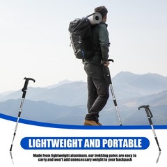 Trekking Hiking Poles Foldable Adjustable Walking Sticks Anti-Shock Climbing Sti
