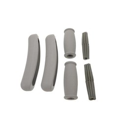 1 Set Reusable Grey Rubber Crutch Hand Grips and Armpit Pads Easy Install