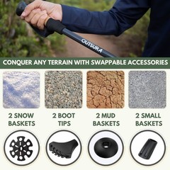 Trekking Poles for Hiking (Pair of 2) Lightweight Aluminum Collapsible Hiking Po