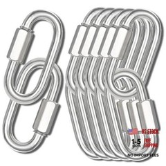 4.2″ Chain Quick Links, 12Pcs 1/2″ Heavy Duty Carabiner, 2500 12PCS-4.2″ Silver