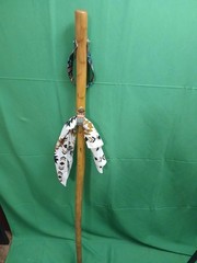 HIKING/WALKIN STICK MADE FROM NM YUCCA PLANT 51″ 12.8 OZ with bandana and holder