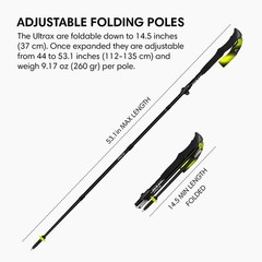 Ultrax Aluminum Trekking Poles – Ultralight 9.2 oz, Backpacking, Bikepacking,…