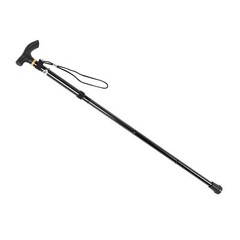 (Black)Aluminium Alloy Telescopic Walking Cane Trekking CH