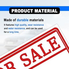 2-Pack Automotive Decals 12×8 Inch For Sale Sign Stickers, Self-Adhesive