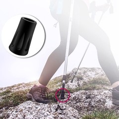 8Pcs Trekking Pole Tips Replacement Protectors, Rubber Feet for Hiking Black