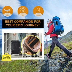 2X Trekking Poles Nordic Walking Sticks Adjustable Anti-shock Hiking Alpenstock