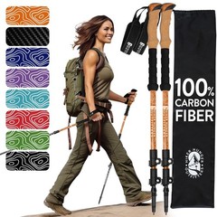 Hiker Hunger Carbon Fiber Trekking Poles | Collapsible Walking Sticks for Tr…