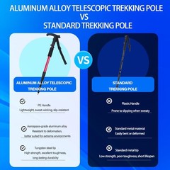 Collapsible Trekking Poles Aluminum Alloy Walking Stick Portable Hiking Pole …