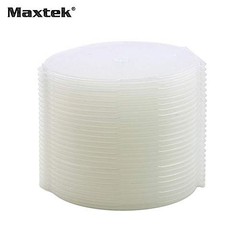 50 Pack Clear Transparent Round Clamshell CD DVD Case, with Lock
