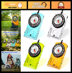 Multifunctional Waterproof Compass for Kids – Adjustable Declination, Magnifier,