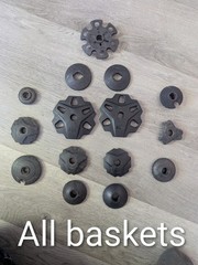 Hiking Trekking Pole Parts Lot – Standard Baskets, Rubber Tips, Clips