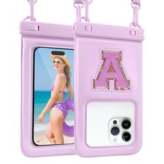 Waterproof Phone Pouch Floating, IPX68 Waterproof Phone Case for Purple Letter