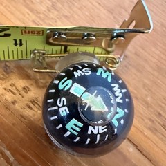 1 Survival Compass Ball Pin On Liquid Filled Camping Hiking Military Outdoor