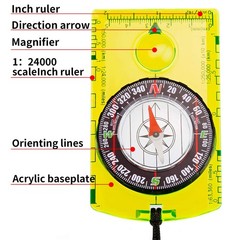 9 Pieces Orienteering Compass Hiking Backpacking Camping Compass Map Reading …