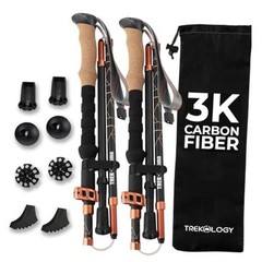 Trek-Z Prima 3K Carbon Fiber Trekking 100–120 cm (for Height: 4’11” to 5’10”)
