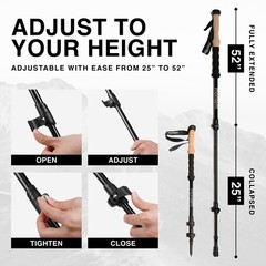 Ultra Strong Trekking, Walking, and Hiking Poles – One Pair (2 Poles) – Colla…