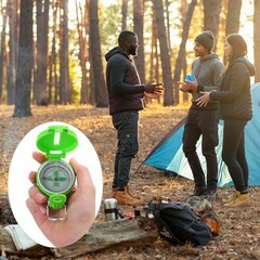 6 Pack Multi-Color Mini Lensatic Compass with Lanyard Orienteering Navigation