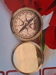 Solid Brass Nautical Brass Sundial Compass With Engraved Item.