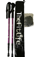 The Fitlife Duralumin Aluminum Antisock Trekking Walking Pole / Stick Purple