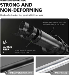 Carbon Fiber Hiking Poles – 2 PC Ultra Lightweight / 0.5LB Collapsible Hiking &