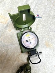 US Military Phosphorescent Lensatic Compass, Olive Drab Waterproof with Pouch