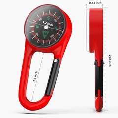 Carabiner Clip On Compass Keychain, Mini Pocket Compass for Hiking, Camping,