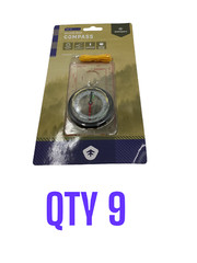 (QTY 9) Stansport 557-P Deluxe Map Compass Liquid-Filled/2° Increments/Magnifier