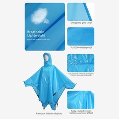 Waterproof and Windproof Adult Raincoat with Hood Lightweight Outdoor Coat