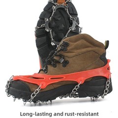 Easy to Attach 11 Tooth Stainless Steel Ice Cleats for Outdoor Traction in Snow