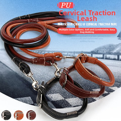 1.2m PU Leather Dog Leash with Strong Electroplated Hook for Large Dogs