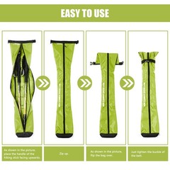 Portable Trekking Pole Carrying Bag Storage Bag Pouch With Zipper For Green