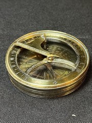 Antique Solid Brass Compass With Sundial Vintage Compass
