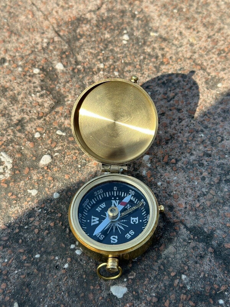 Nautical vintage Compass Brass WWII military Pocket Compass
