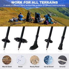 Pair of 2 Trekking Poles Telescopic Walking Hiking Sticks Adjustable Alpenstock
