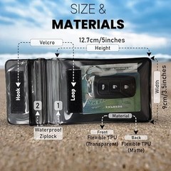 Waterproof Car Key FOB Case Floating Wallet Pouch for Remote Key ID Black