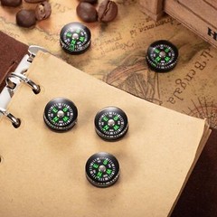 200Pcs Mini Pocket Button Compass for Hiking Camping Boating Watch Band Paracord