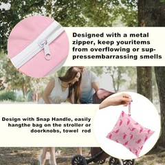 2Pcs Flamingo Print Wet Bags, Wet Dry Bag Reusable Zipper Pouch Multicolor 1338