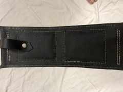 LEATHER SHOOTING STICK WALKING SEAT STICK FOR WALKING WITH RUBBER FERRULE.
