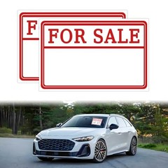 2-Pack Automotive Decals 12×8 Inch For Sale Sign Stickers, Self-Adhesive