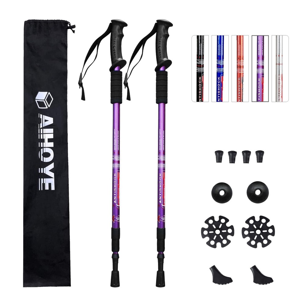 Hiking Trekking Poles 2 Pack CollapsibleLightweight Anti Shock Hiking or Walk…