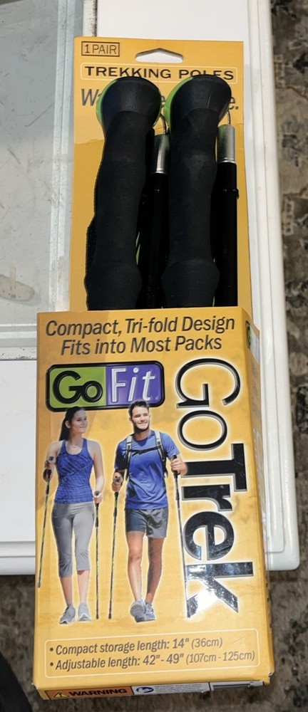 NEW GoFit Trekking Poles for Balance and Support Tri-Fold Design 42”-49” Length