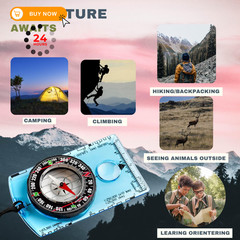 Trekker’s Compass Crew Orienteering Compass, Pack of 2, 2 Compasses Blue
