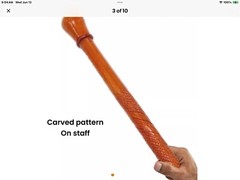 Stout KNOB HANDLE SOLID WOOD CARVED STAFF WALKING STICK CANE
