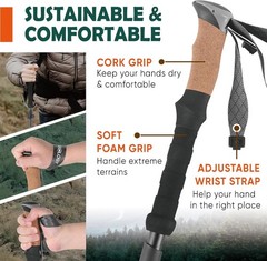 Trek-Z Ergonomic Folding Trekking Poles – Compact and Durable for Adventurers