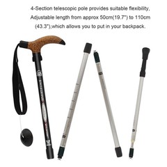 Aluminum Alloy Quick Lock Trekking Pole Anti Shock Walking Stick Collapsible