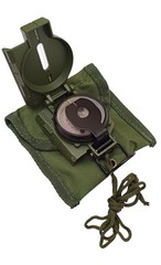 US Military Phosphorescent Lensatic Compass, Olive Drab Waterproof with Pouch