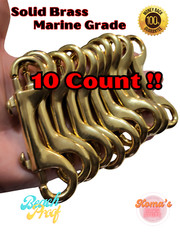 4″ solid brass double ended snap hook Marine Grade thumb release spring clip