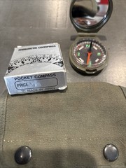 Military Magnetic Compass With Carrying Case Made In Japan